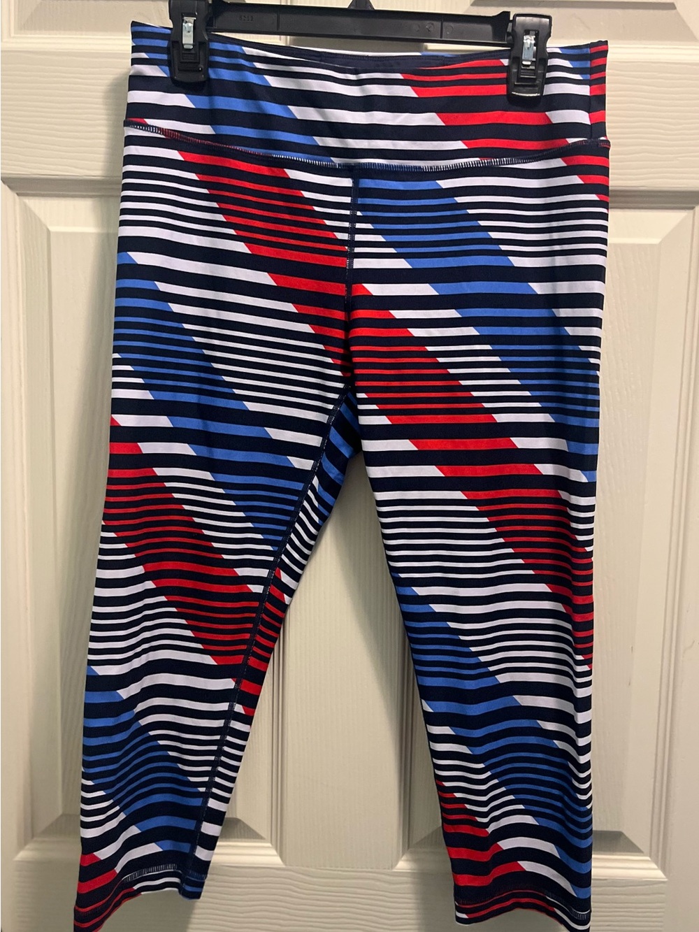 Tommy Hilfiger Red, Blue & White Striped Athletic Leggings